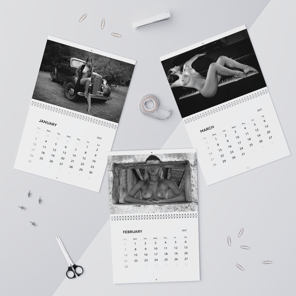 Wall Calendar - 14 photos B&W - Fine Art Nude Nº 2