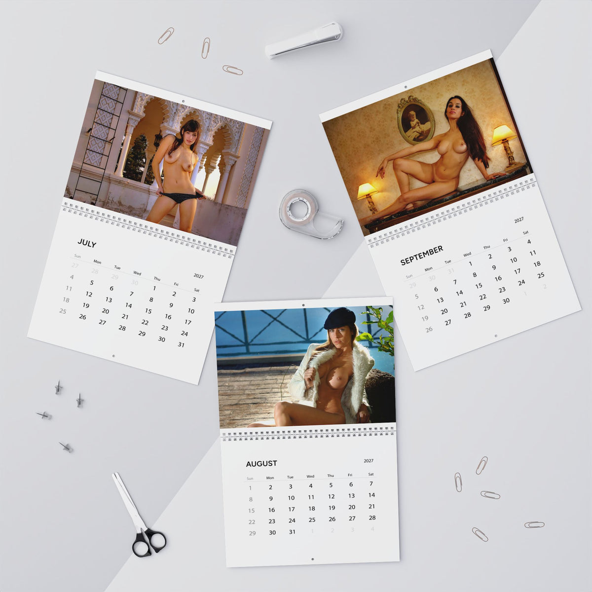 Adult Pinup Wall Calendar 2027 — Nude Glamour Monthly Calendar