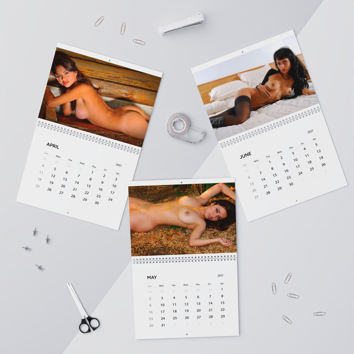 Adult Pinup Wall Calendar 2027 — Nude Glamour Monthly Calendar