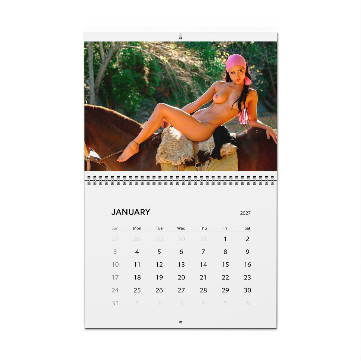 Adult Pinup Wall Calendar 2027 - 2 - Nude Glamour Monthly Calendar with 14 photos Color