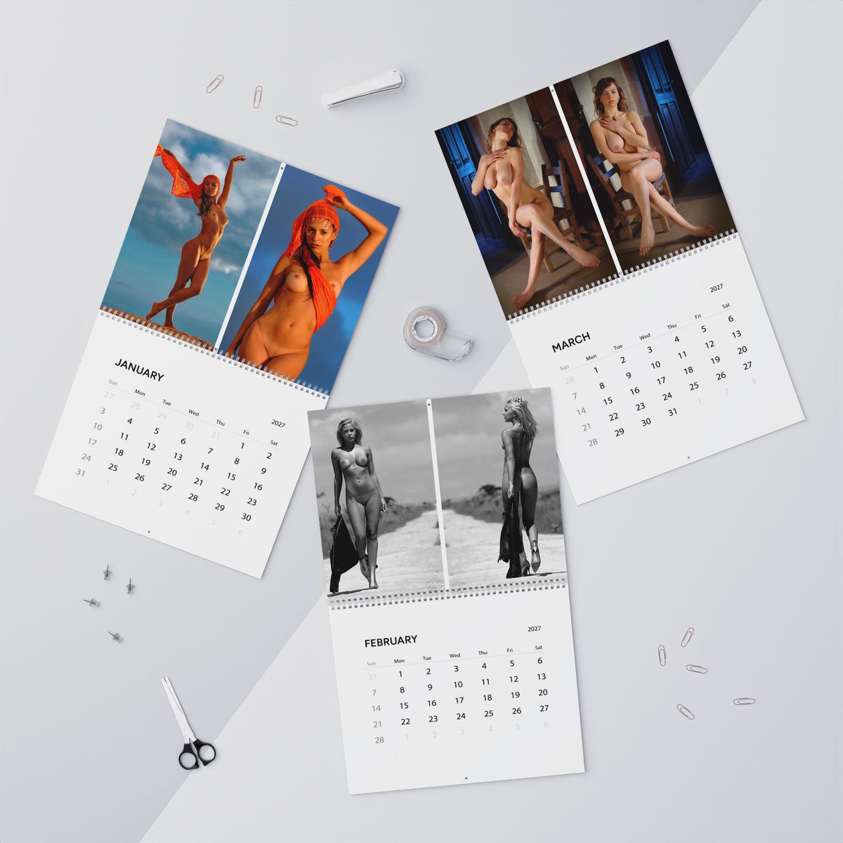 Wall Calendar - 27 photos Color and B&W - Fine Art Nude