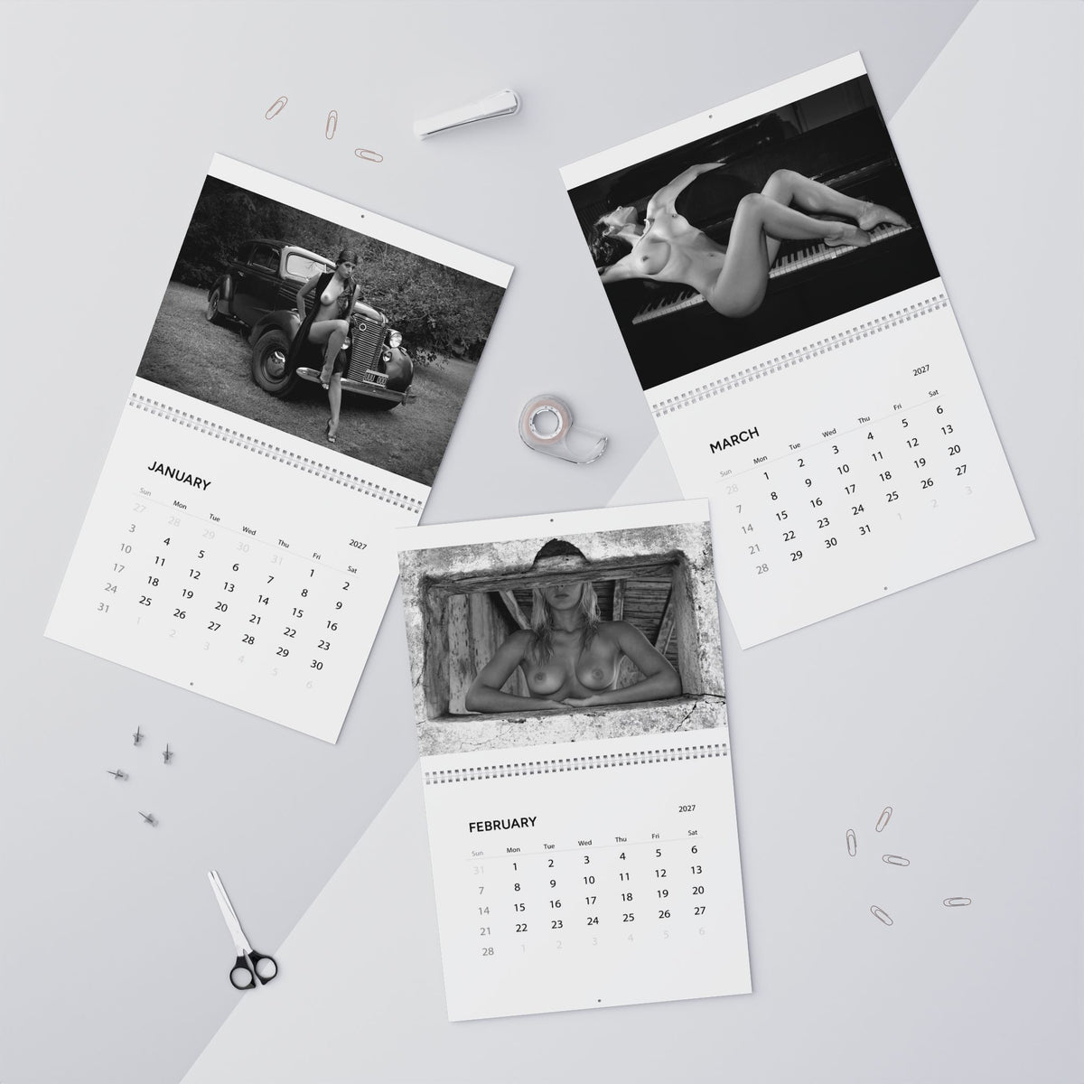 Wall Calendar - 14 photos B&W - Fine Art Nude Nº 2