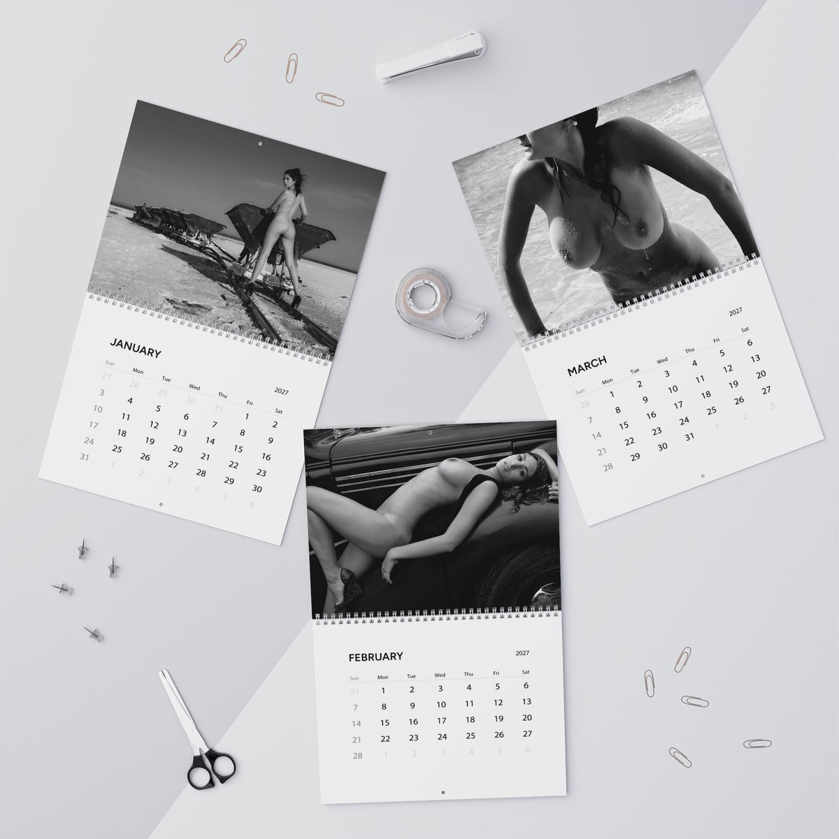 Wall Calendar - 14 photos B&W - Fine Art Nude Nº 1